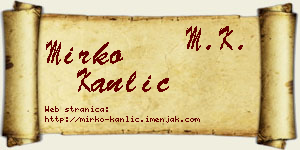 Mirko Kanlić vizit kartica